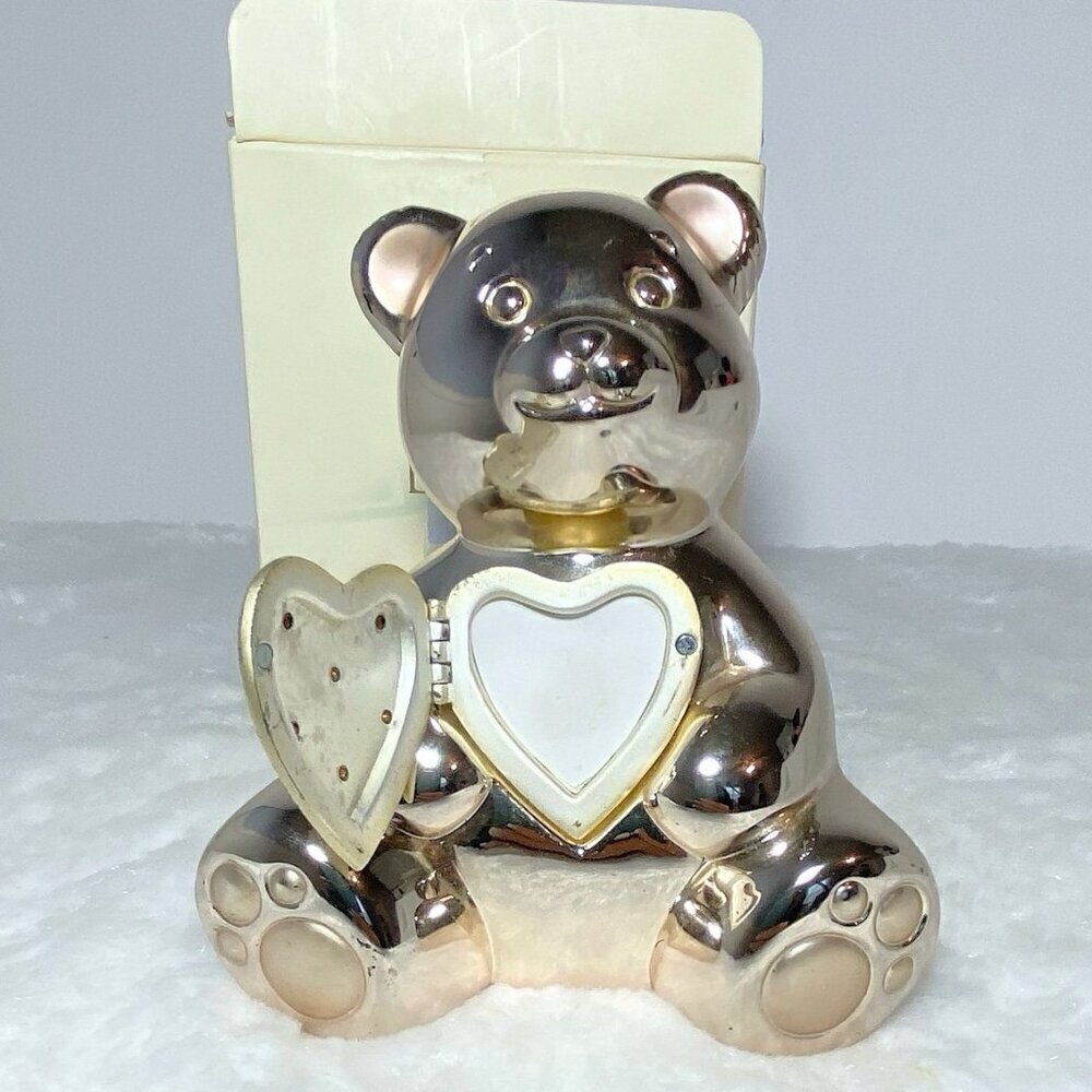 Lenox Vintage Baby Jewel Collection Silver Plated Teddy Bear Bank - Picture 8 of 9